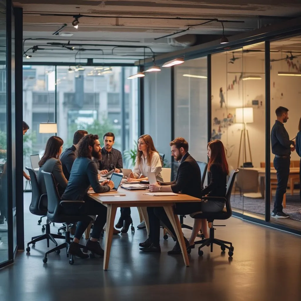 Equipo de profesionales financieros colaborando
